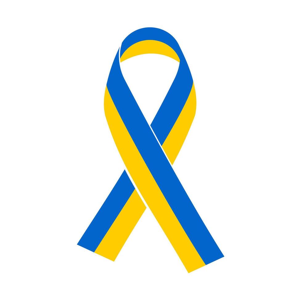 The ribbon in the national colors of the flag of Ukraine is yellow and blue. vector