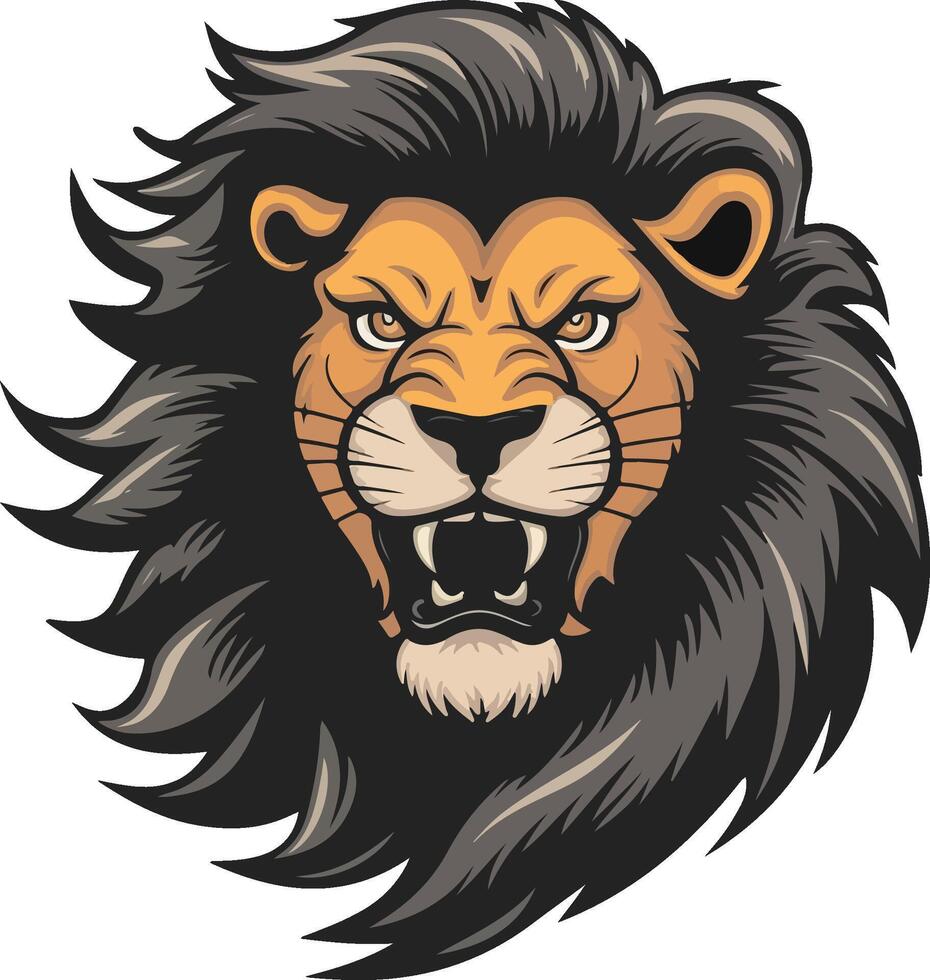 lion head mascot head design vector