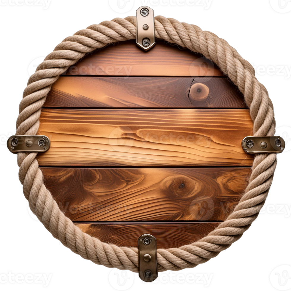 circle wooden board frame with empty space in the middle png