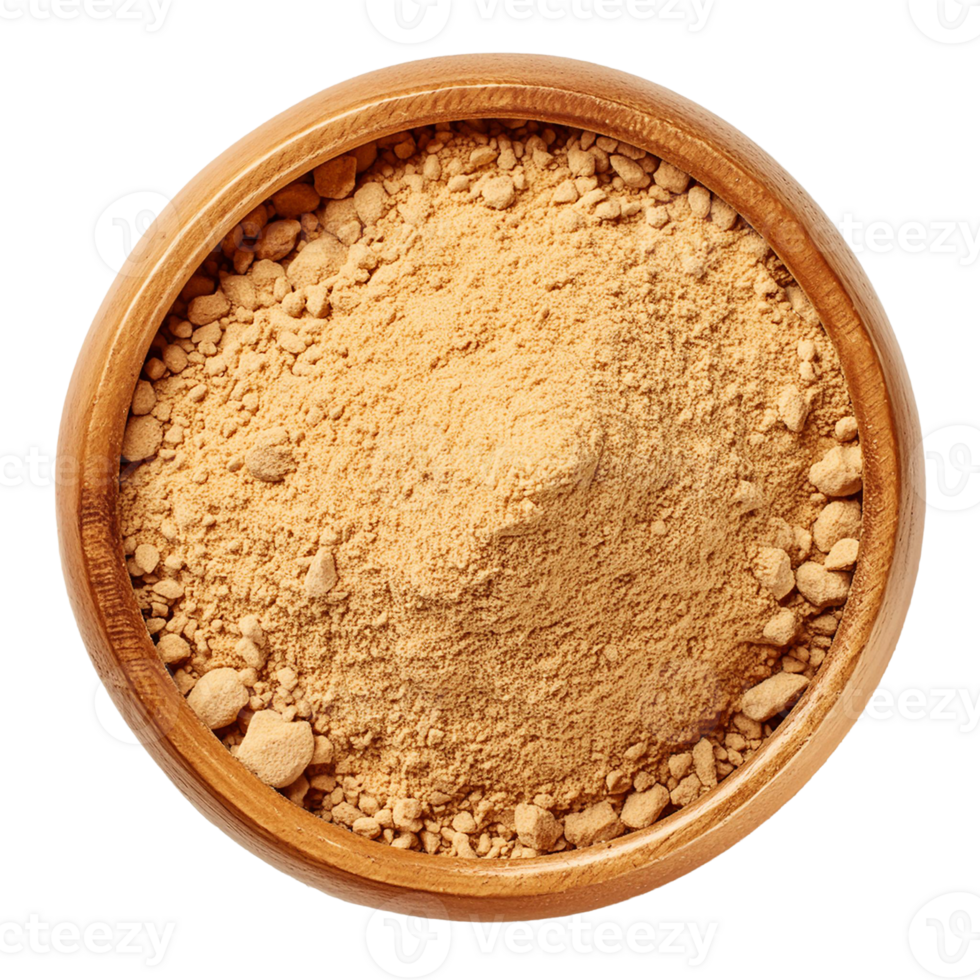 galangal powder in a small wooden bowl png