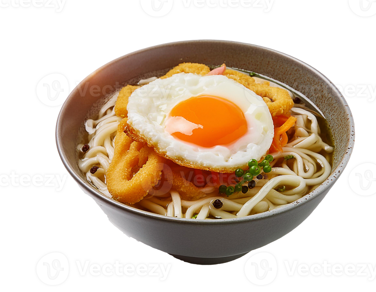 Special ramen topped with delicious katsu pieces png