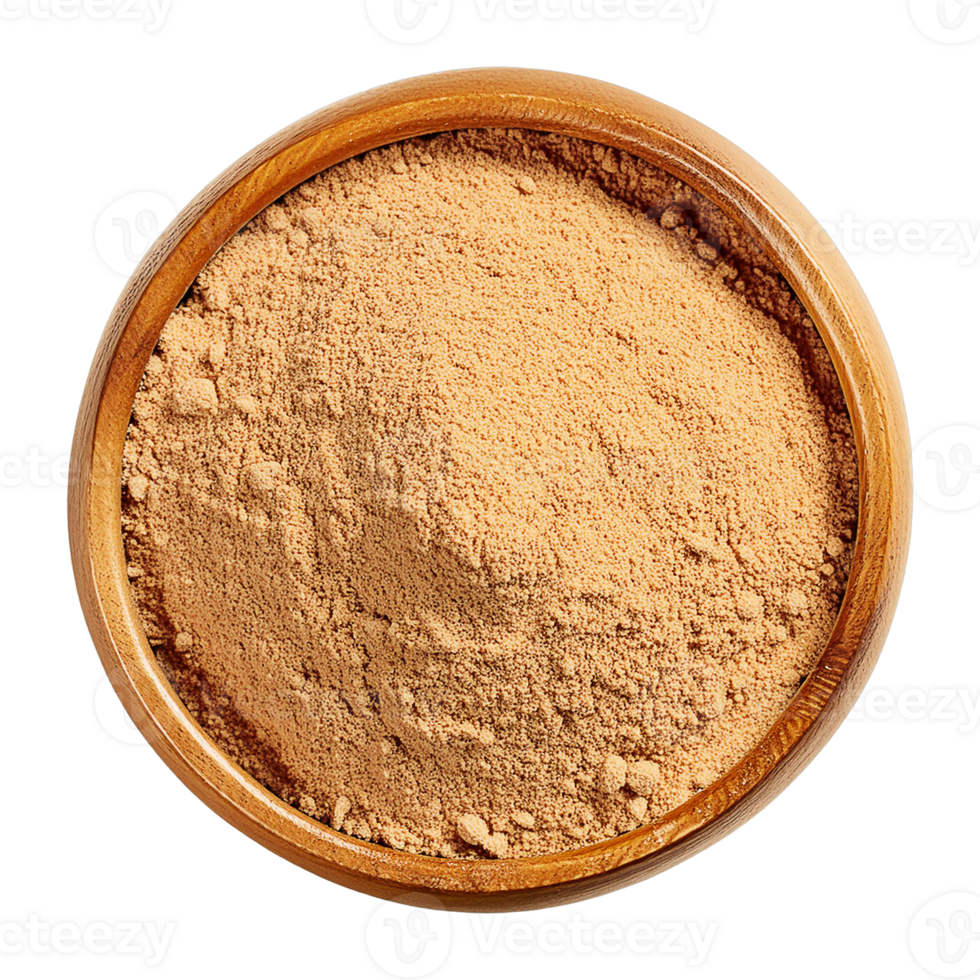 galangal powder in a small wooden bowl png