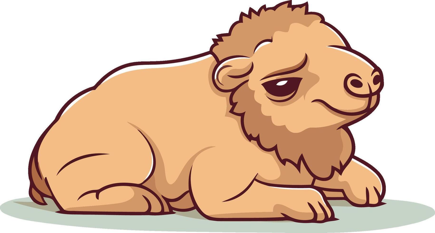 Cute cartoon camel isolated on a white background. vector