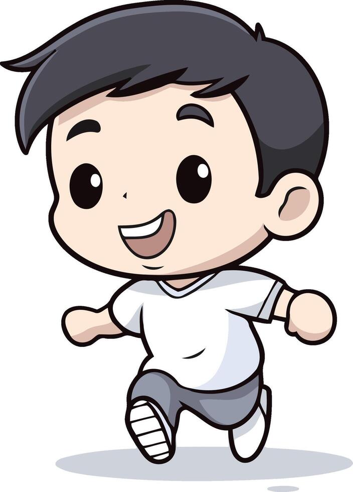 Cute Boy Running - Cartoon Illustration vector