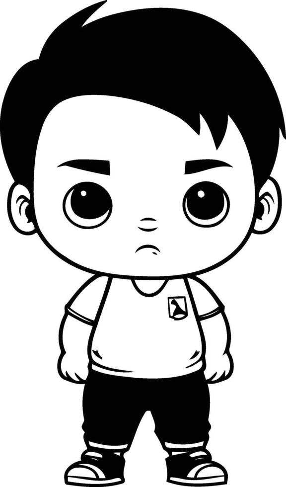 Cute little boy cartoon in casual clothes design. vector