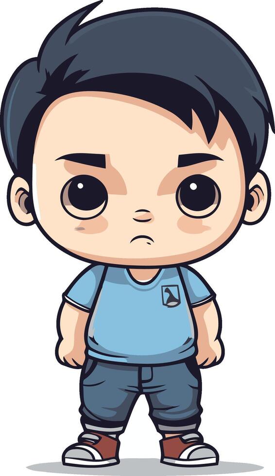 Cute little boy cartoon in casual clothes design. vector