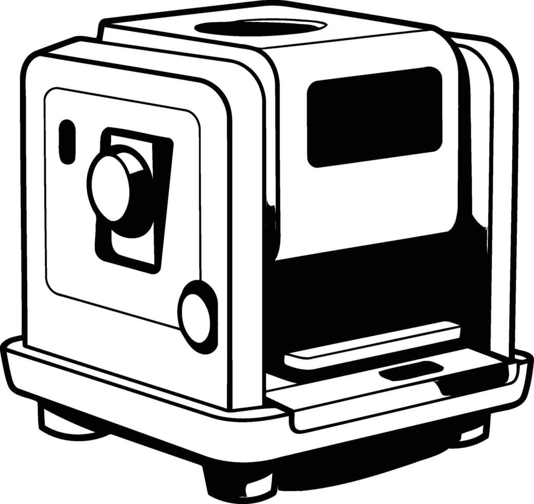 illustration of an old and dirty coffee machine on a white background vector