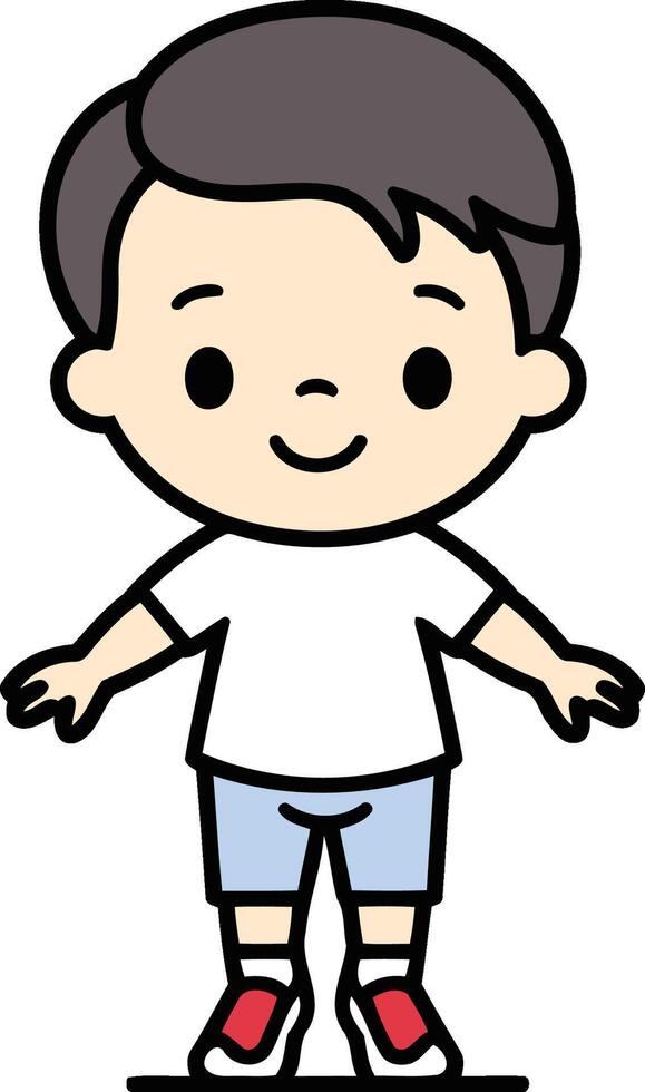 cute little boy avatar character illustration designicon illustration design vector