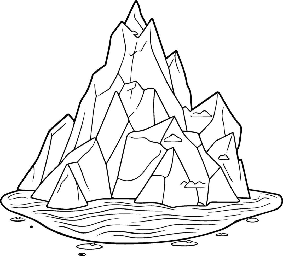 Iceberg icon. Outline illustration of iceberg icon for web vector