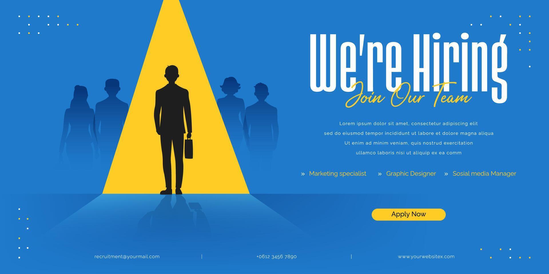 We are hiring to join our team recruitment open vacancy design vector