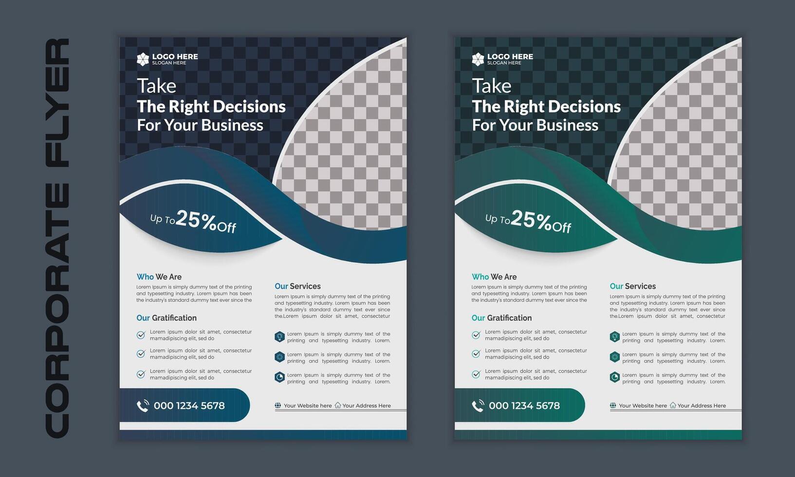 Creative corporate business flyer or leaflet design template. vector