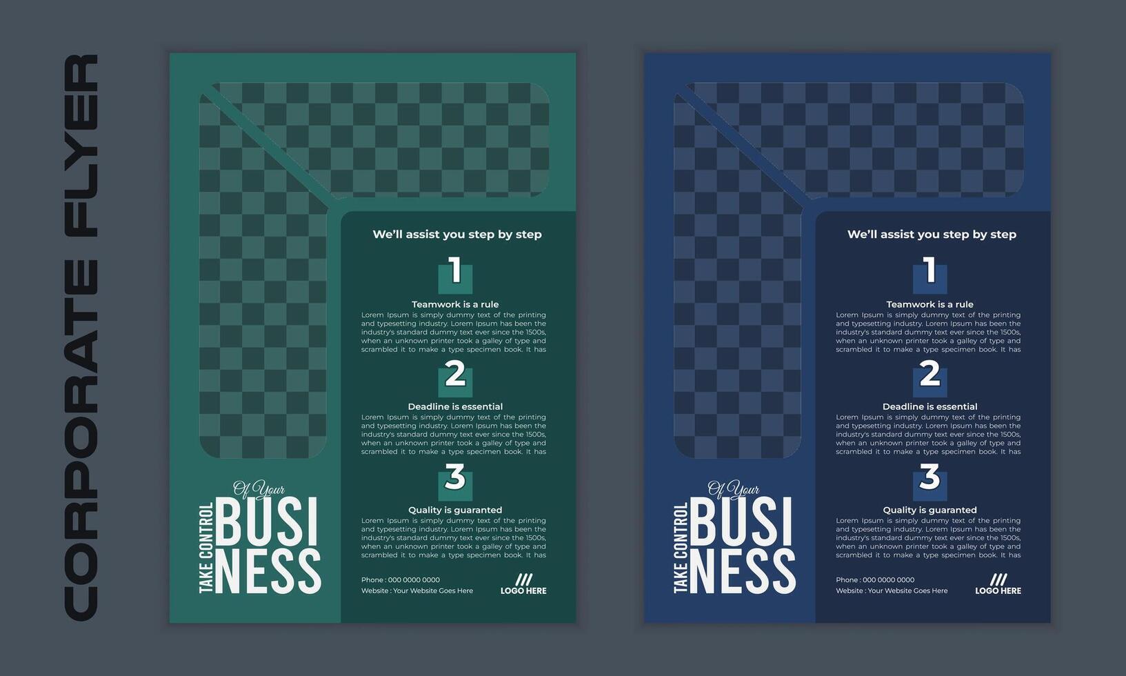 Creative corporate business flyer or leaflet design template. vector