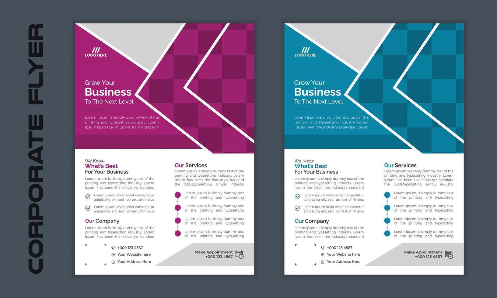 Creative corporate business flyer or leaflet design template. vector