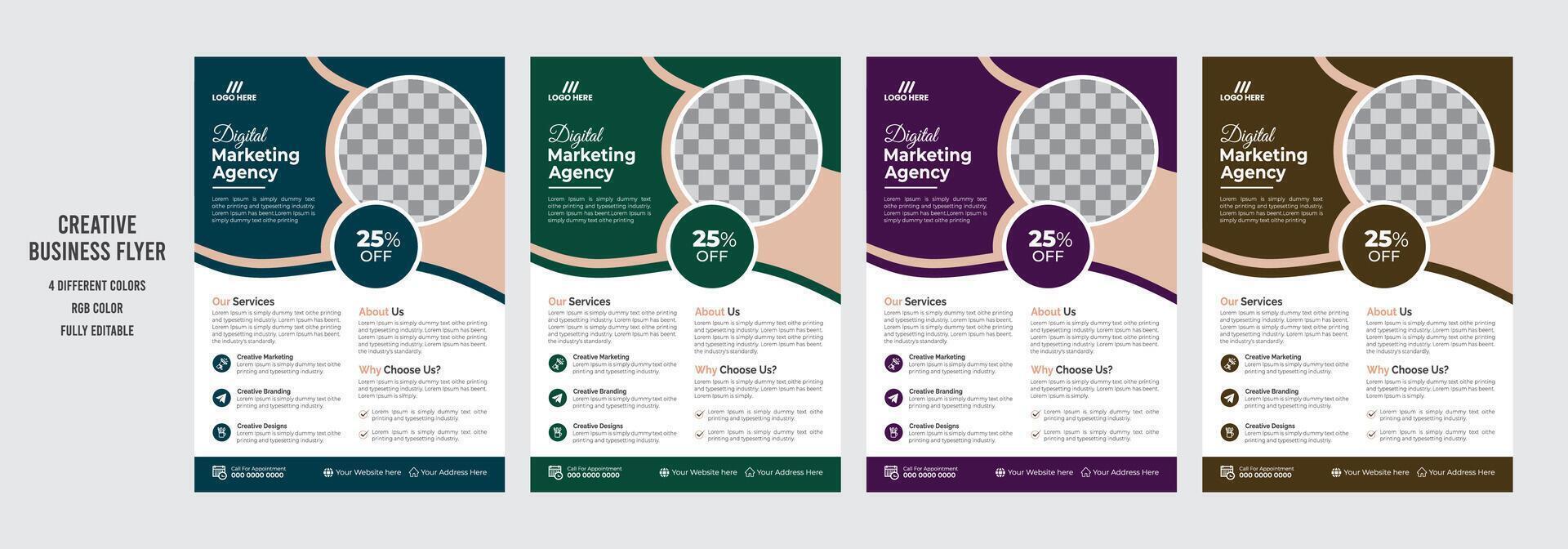 Creative corporate business flyer or leaflet design template. vector