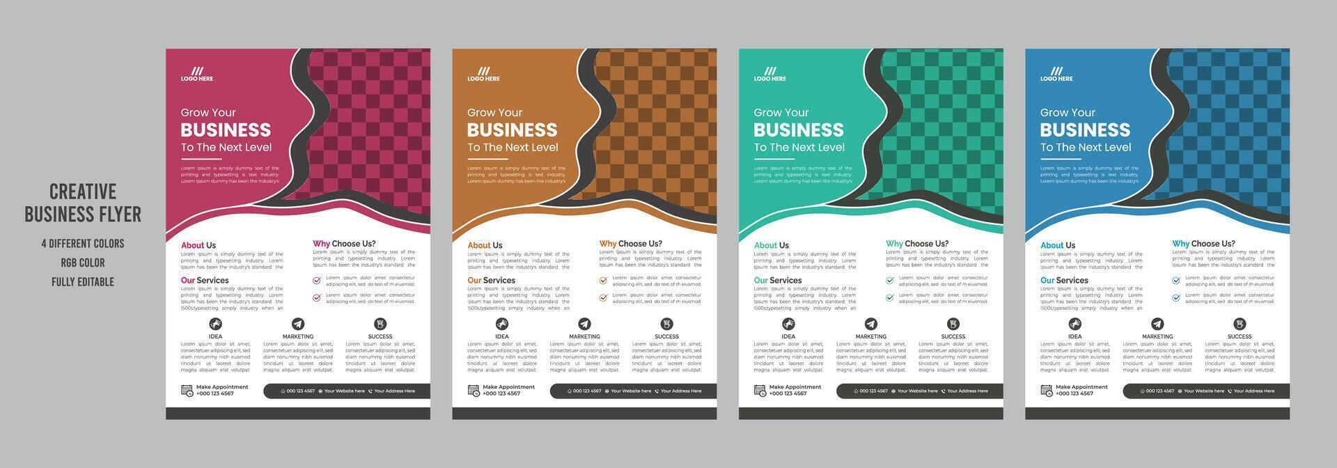Creative corporate business flyer or leaflet design template. vector