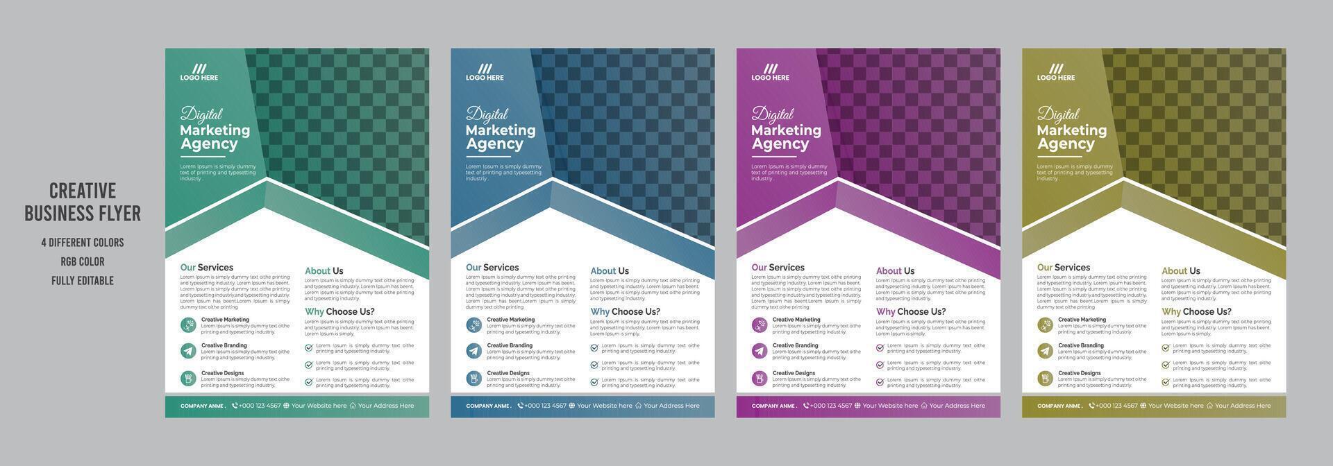 Creative corporate business flyer or leaflet design template. vector