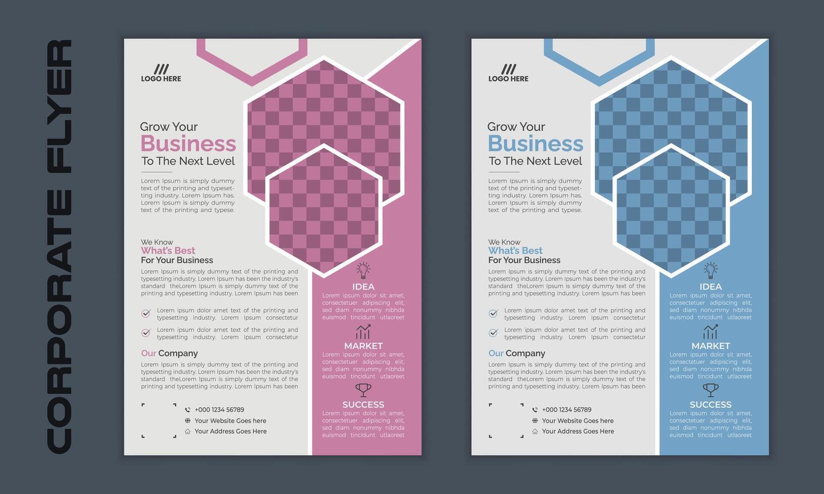 Creative corporate business flyer or leaflet design template. vector