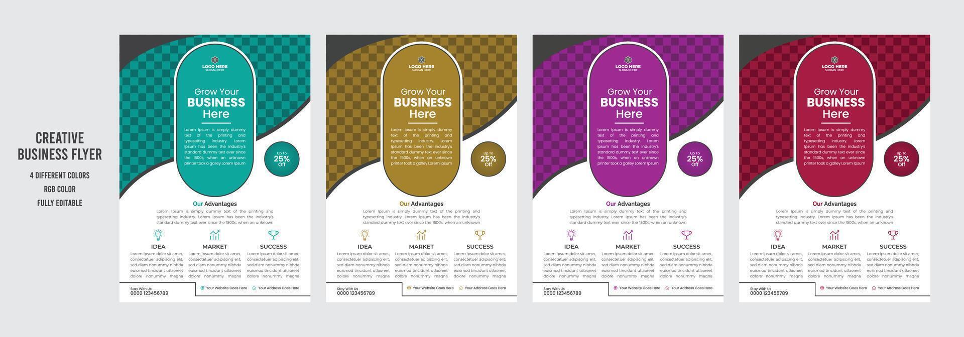 Creative corporate business flyer or leaflet design template. vector