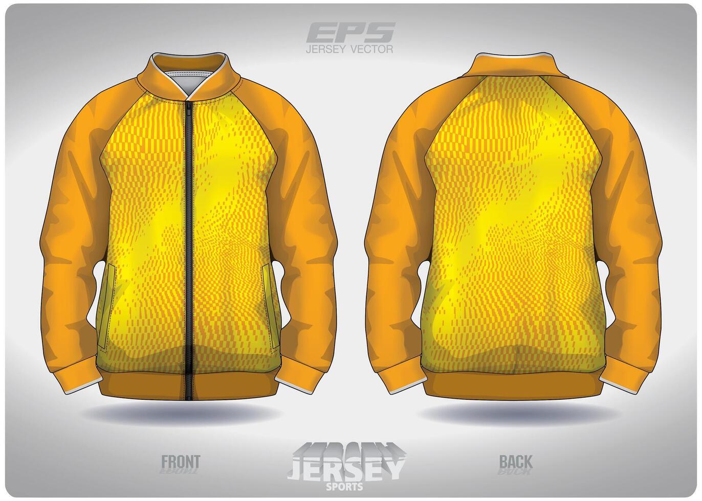 EPS jersey sports shirt .yellow square wave pattern design, illustration, textile background for sports long sleeve sweater vector
