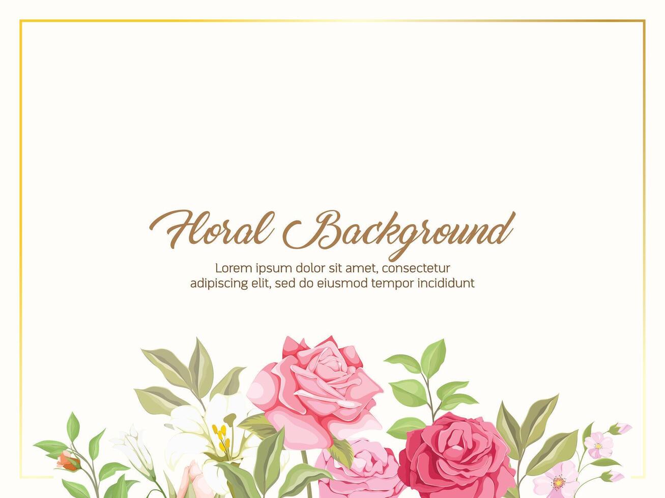 Elegant Floral Wedding Background Template Design vector