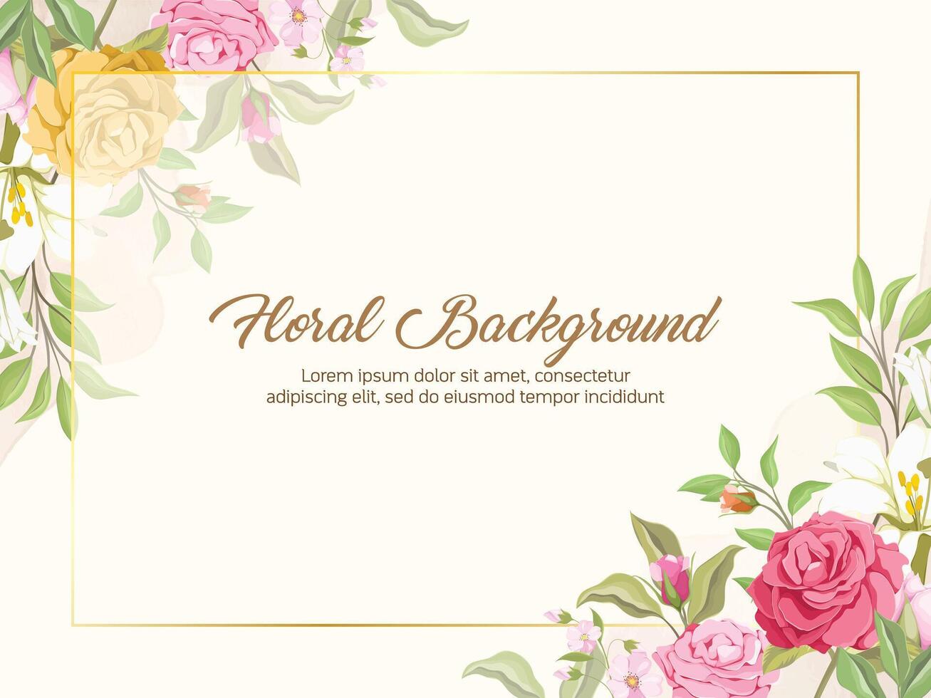Elegant Floral Wedding Background Template Design vector
