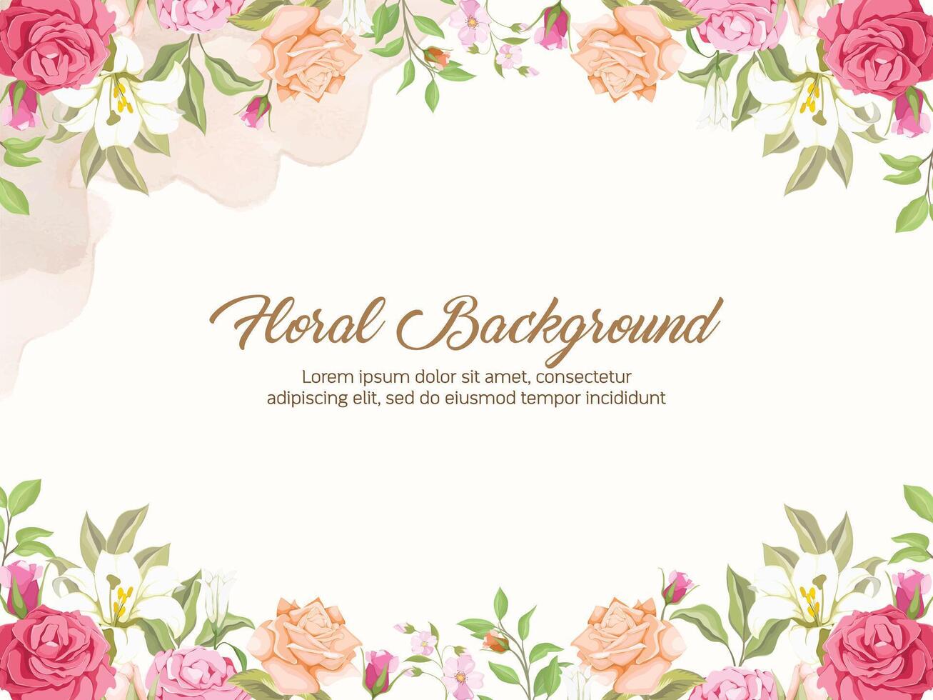 Elegant Floral Wedding Background Template Design vector