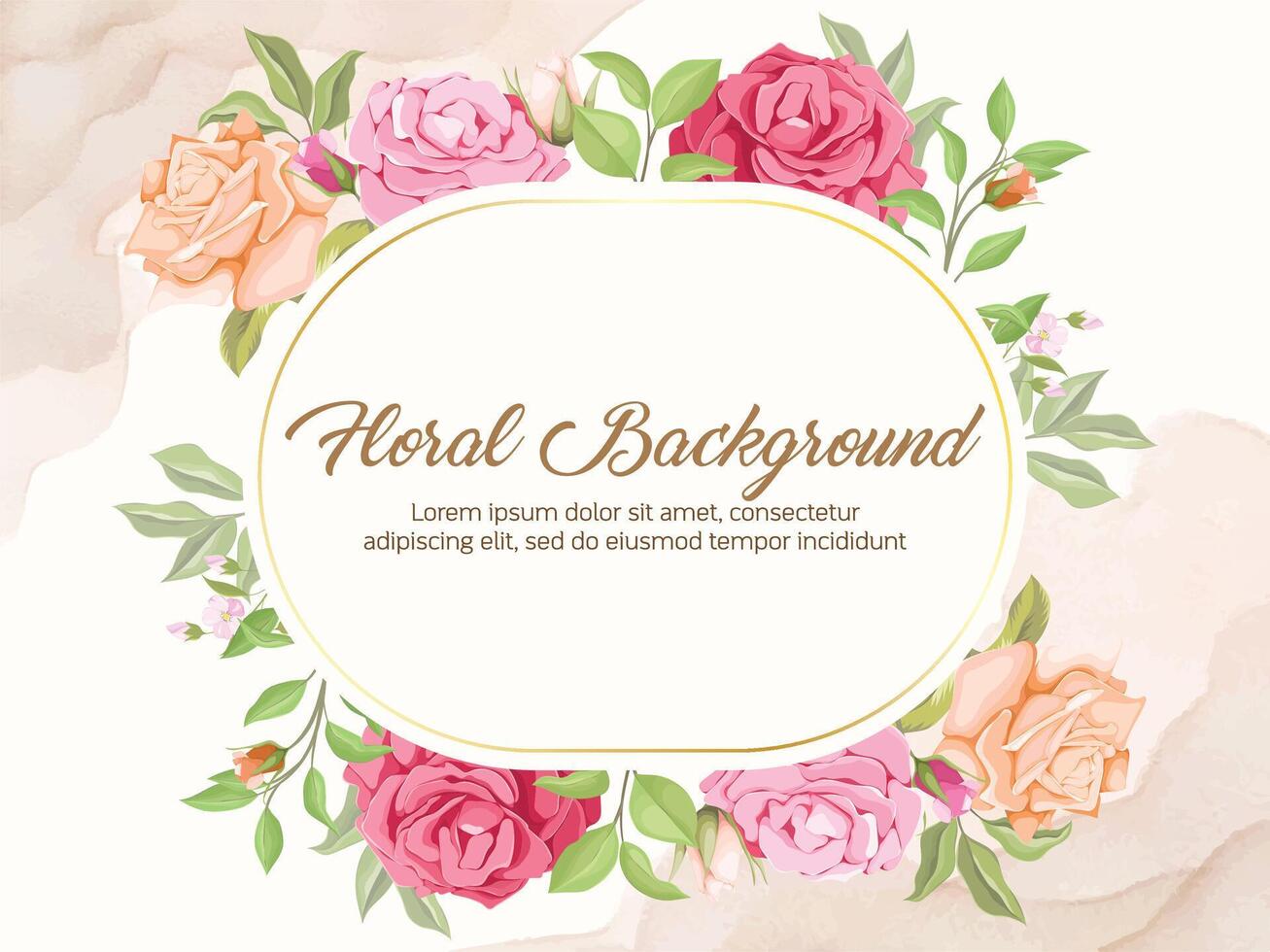 Elegant Floral Wedding Background Template Design vector