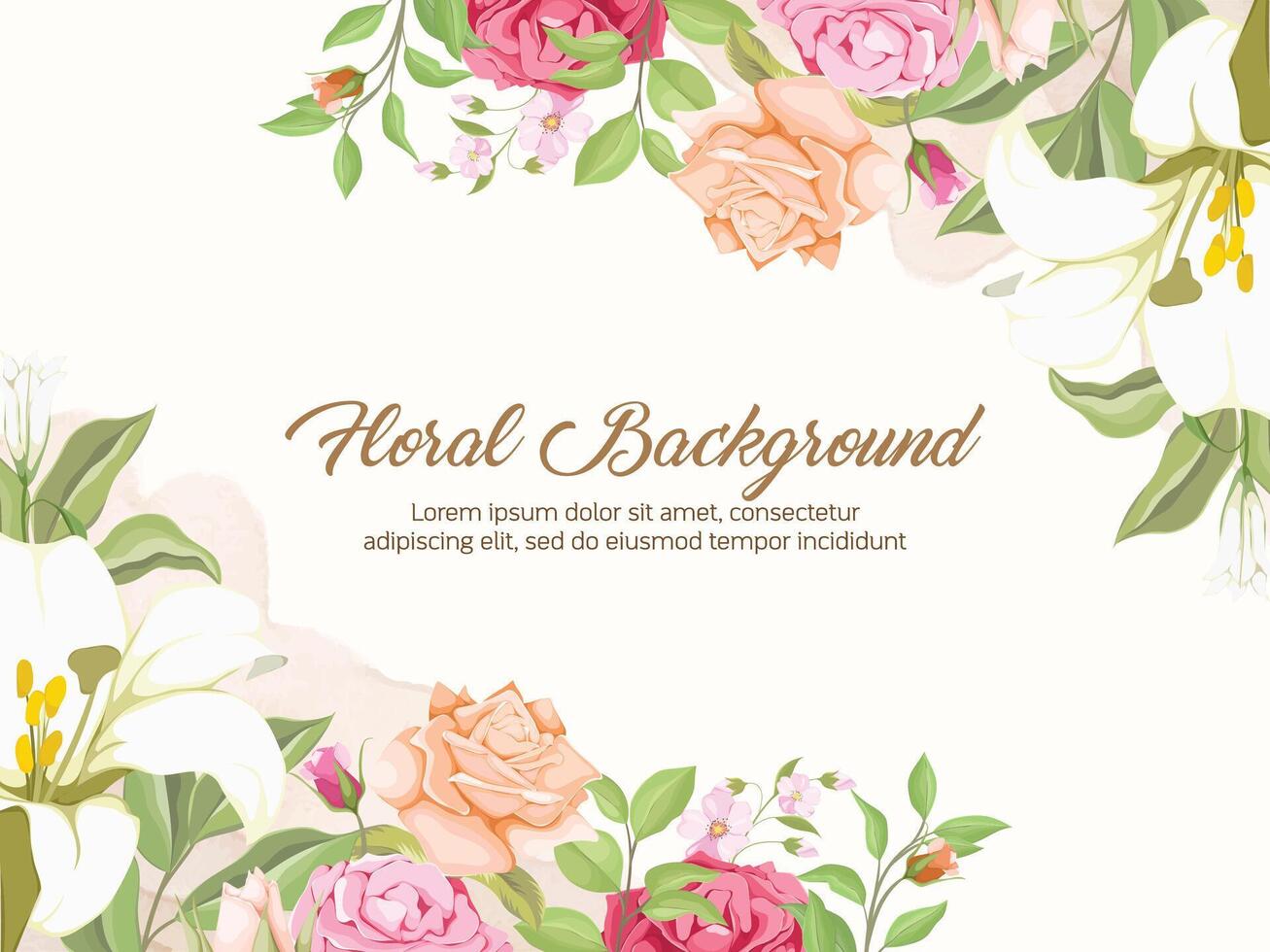 Elegant Floral Wedding Background Template Design vector