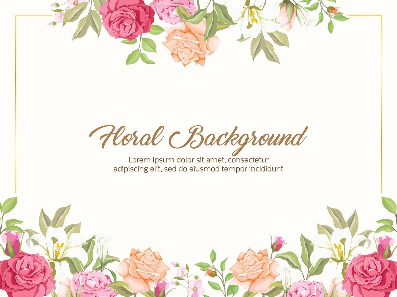 Elegant Floral Wedding Background Template Design vector