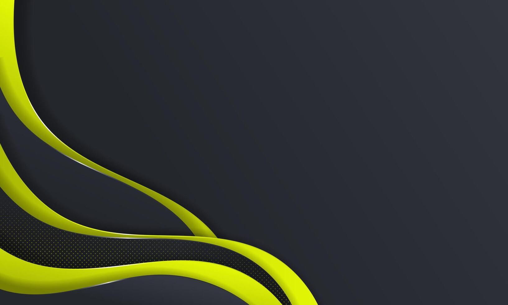 Green waves on dark background. - . vector
