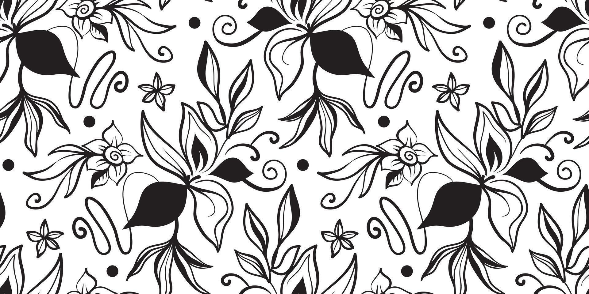 Hand drawn simple abstract flowers print. Trendy collage pattern. Fashionable template for fabric design. vector