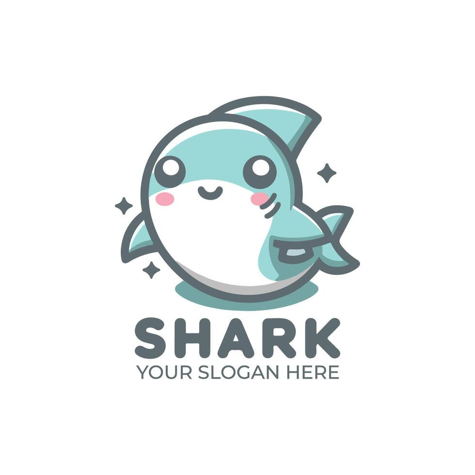 Cute Shark Logo Design vector