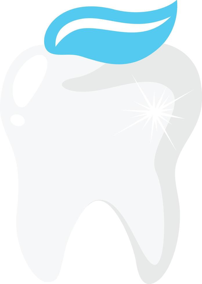 Icon of healthy white tooth with toothpaste vector