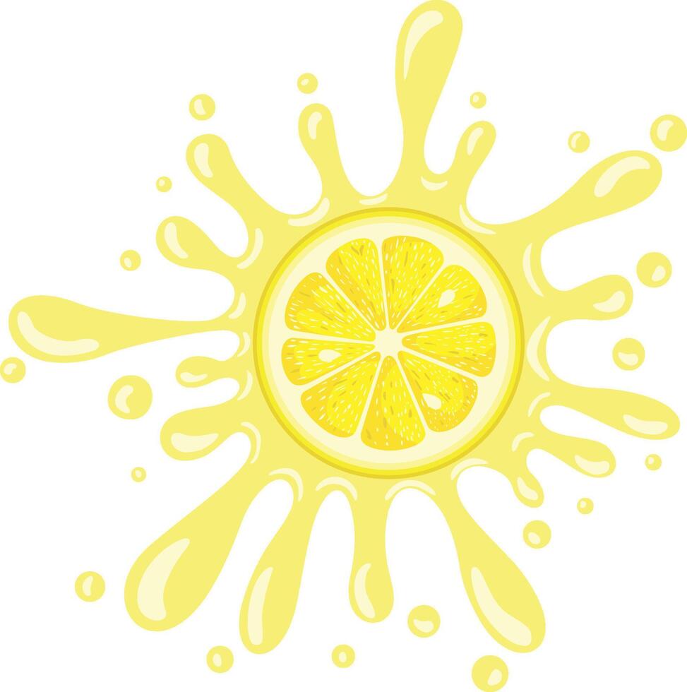 Splash juicy slice of lemon vector
