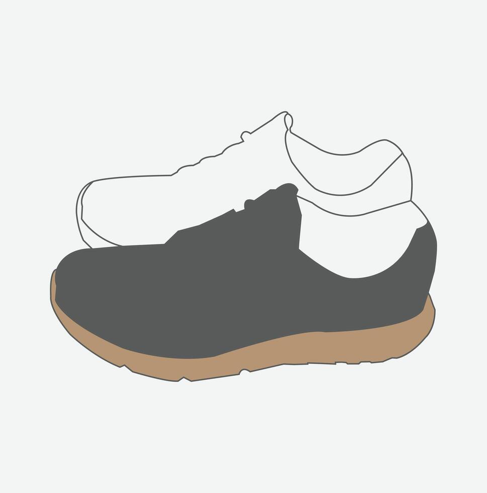Elegance in Simplicity, Captivating Shoe Line Art and Silhouettes Celebrating Timeless Footwear Designs vector
