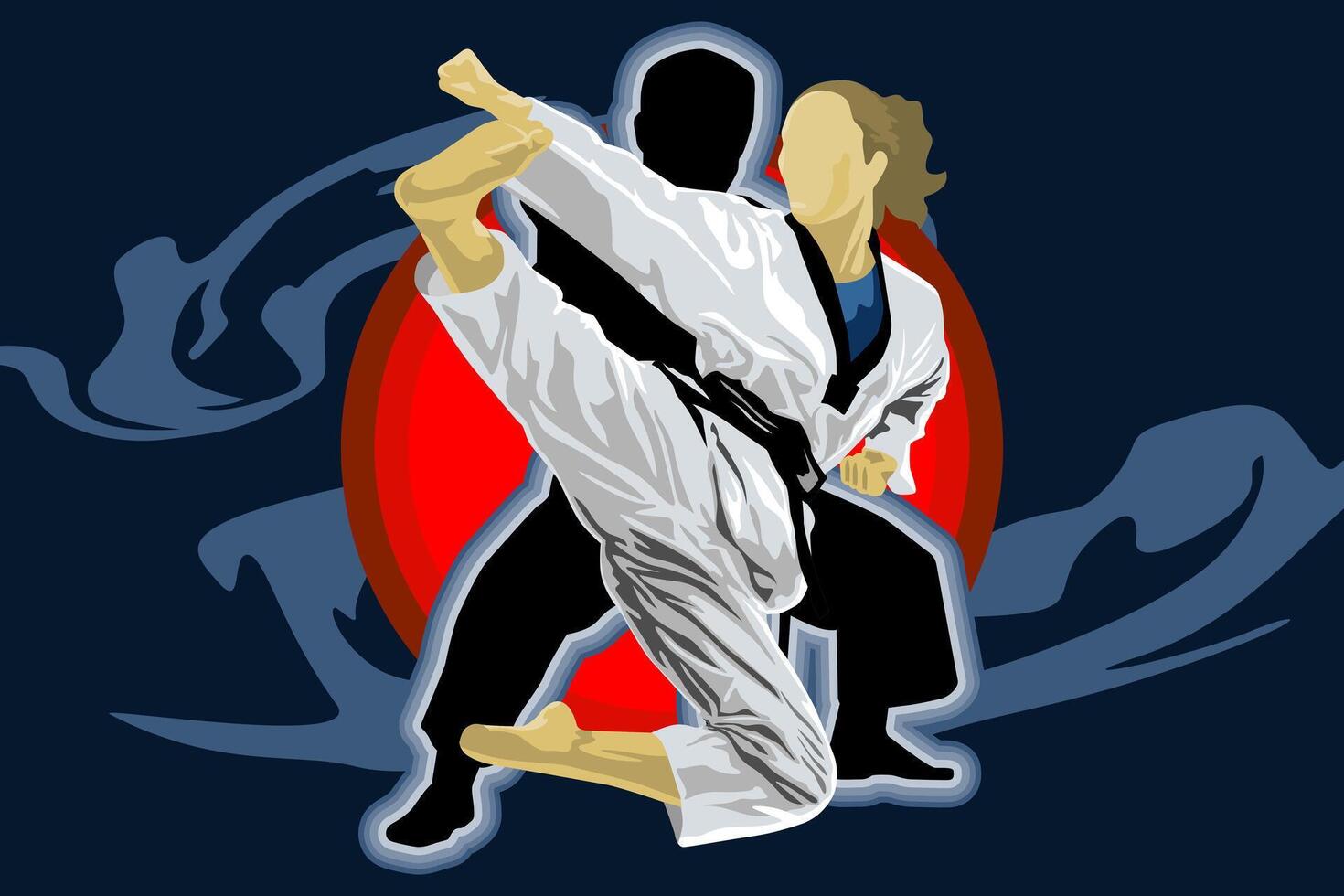karate kick illustration design art vector