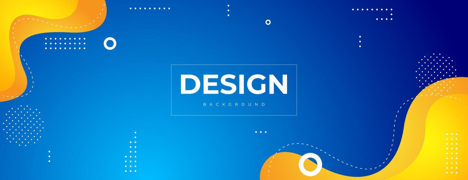 blue and yellow abstract background with geometric and fluid shapes. great for banner, presentation, website, poster, design project. vector