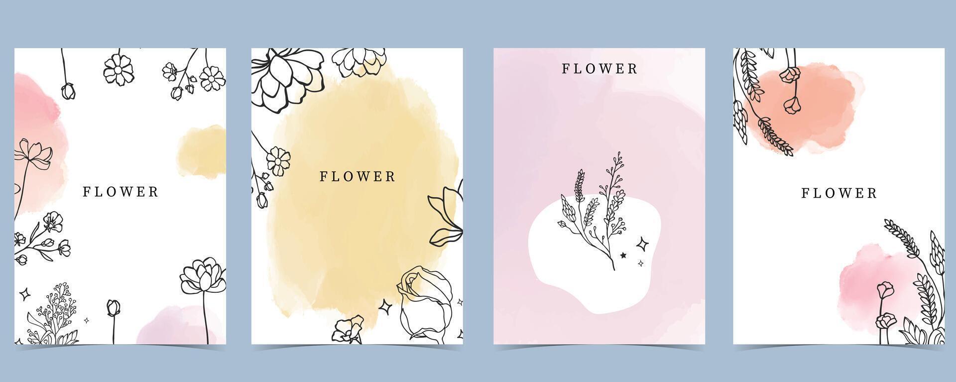 flower background with lavender,magnolia,rose.illustration for a4 page design vector