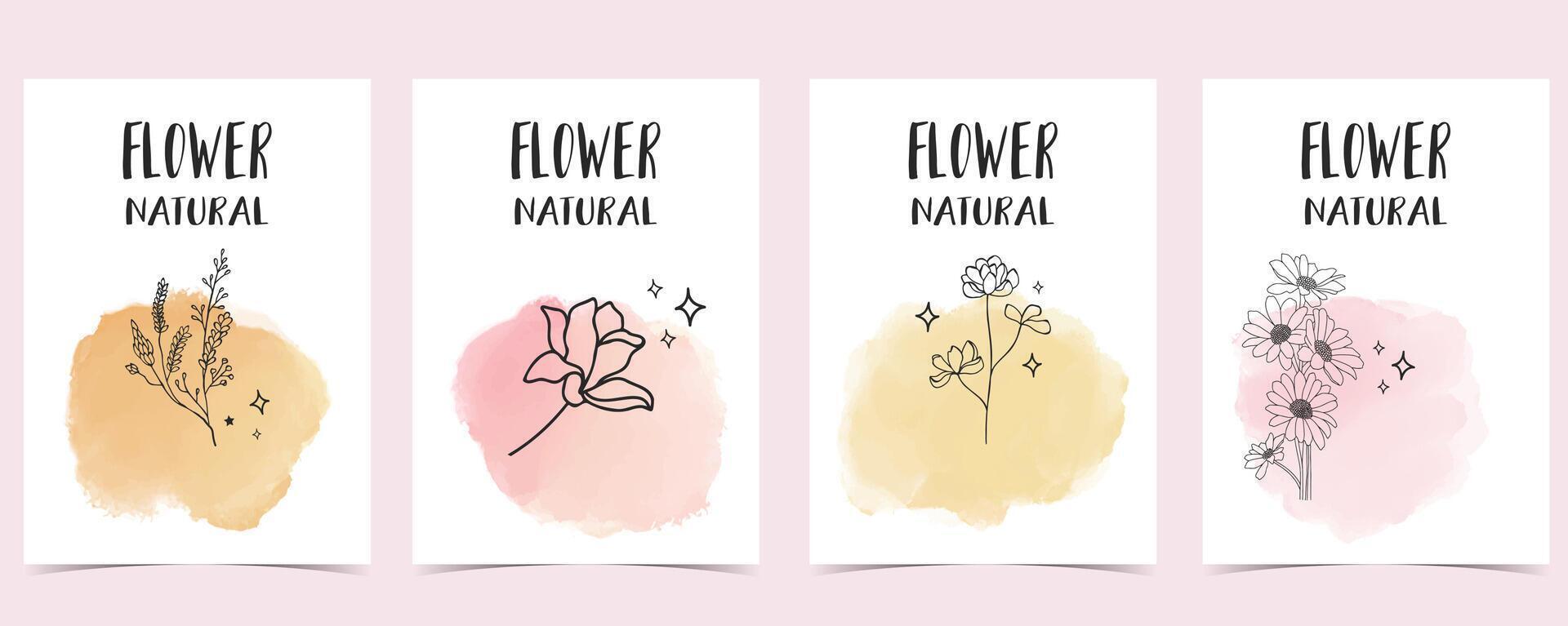 flower background with lavender,magnolia,rose.illustration for a4 page design vector