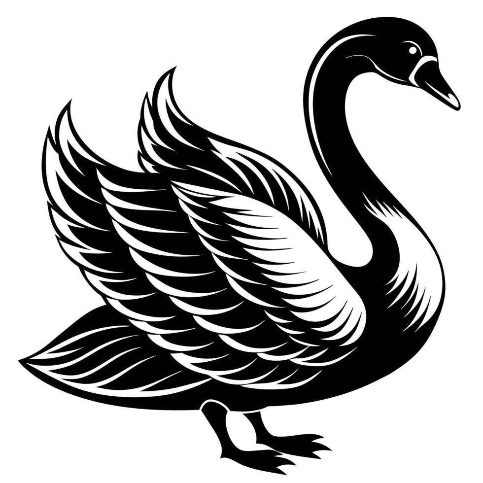 A Silhouette bird swan vector