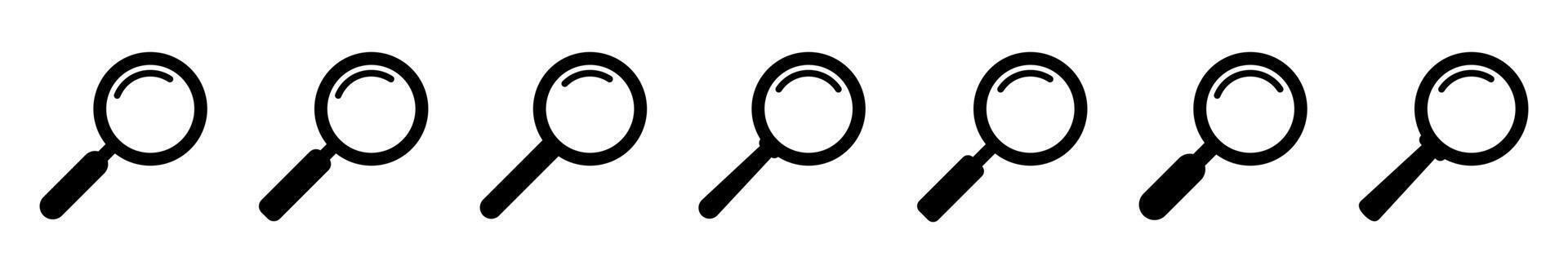 Magnifying glass icon, magnifier or loupe sign. Search icon. vector