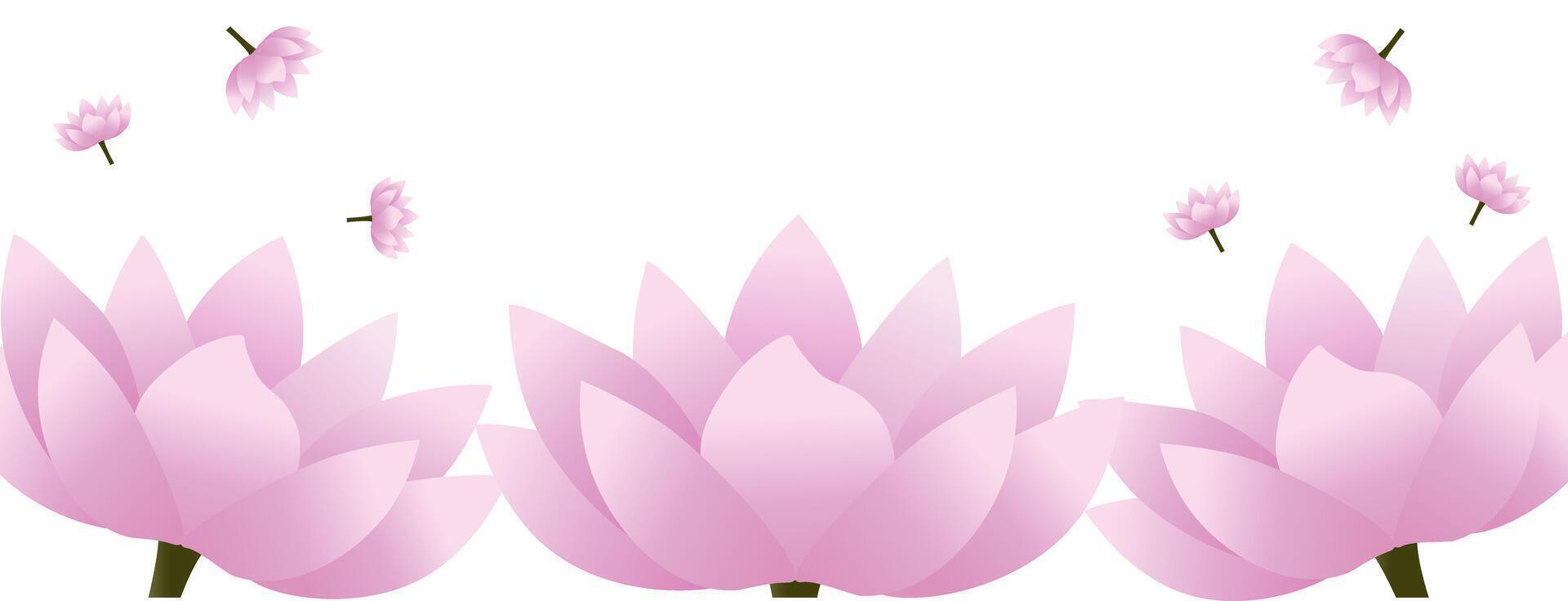 Serene lotus background. Happy Vesak Buddha Purnima Day or greeting template. illustration. vector