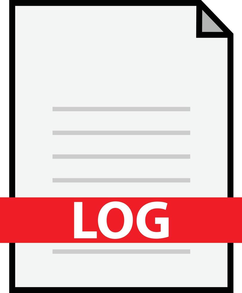 Log file icon. Logs sign. Pictograph of format file log extension for template logo. document symbol. flat style. vector