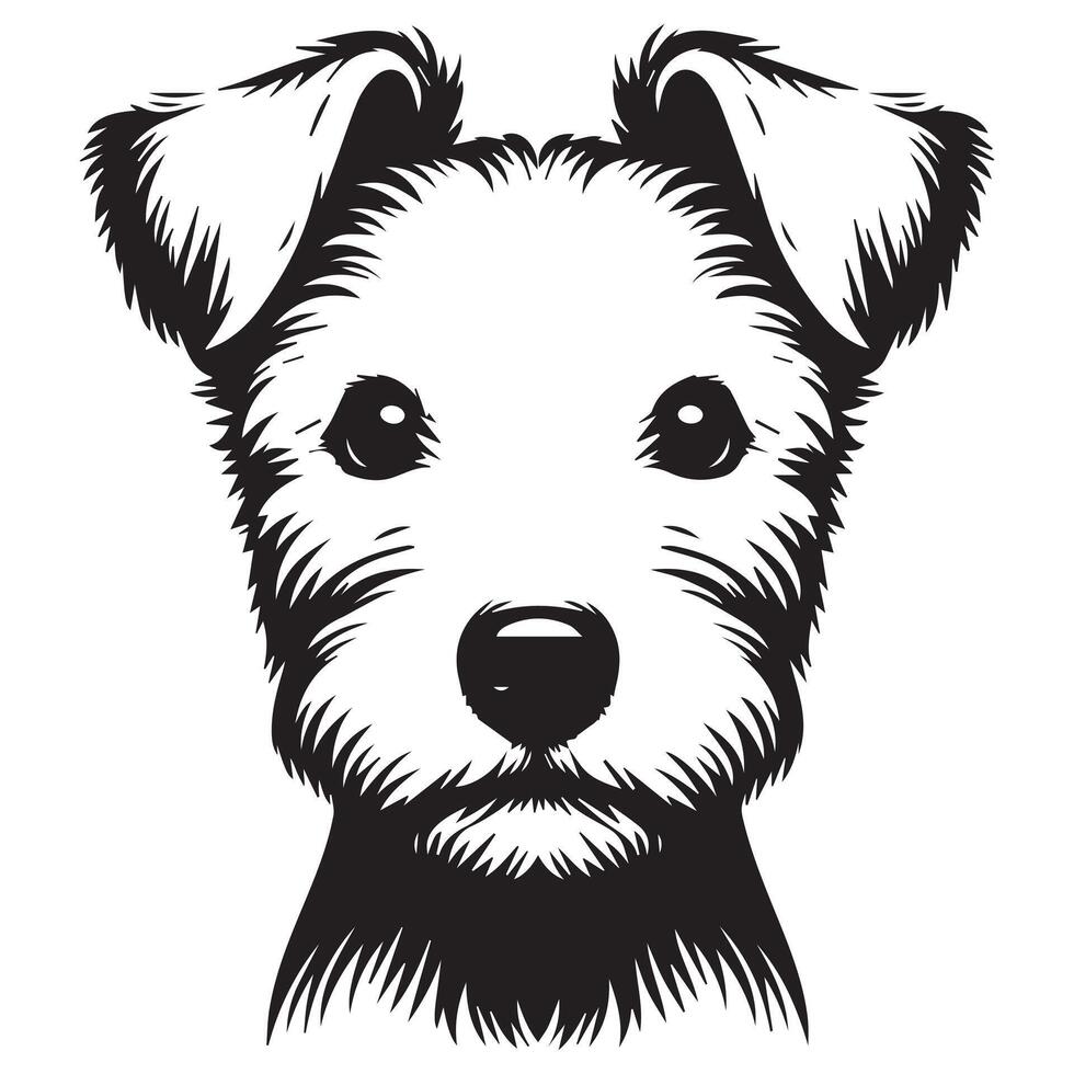 A Curious West Highland White Terrier Dog Face illustration in black and white vector