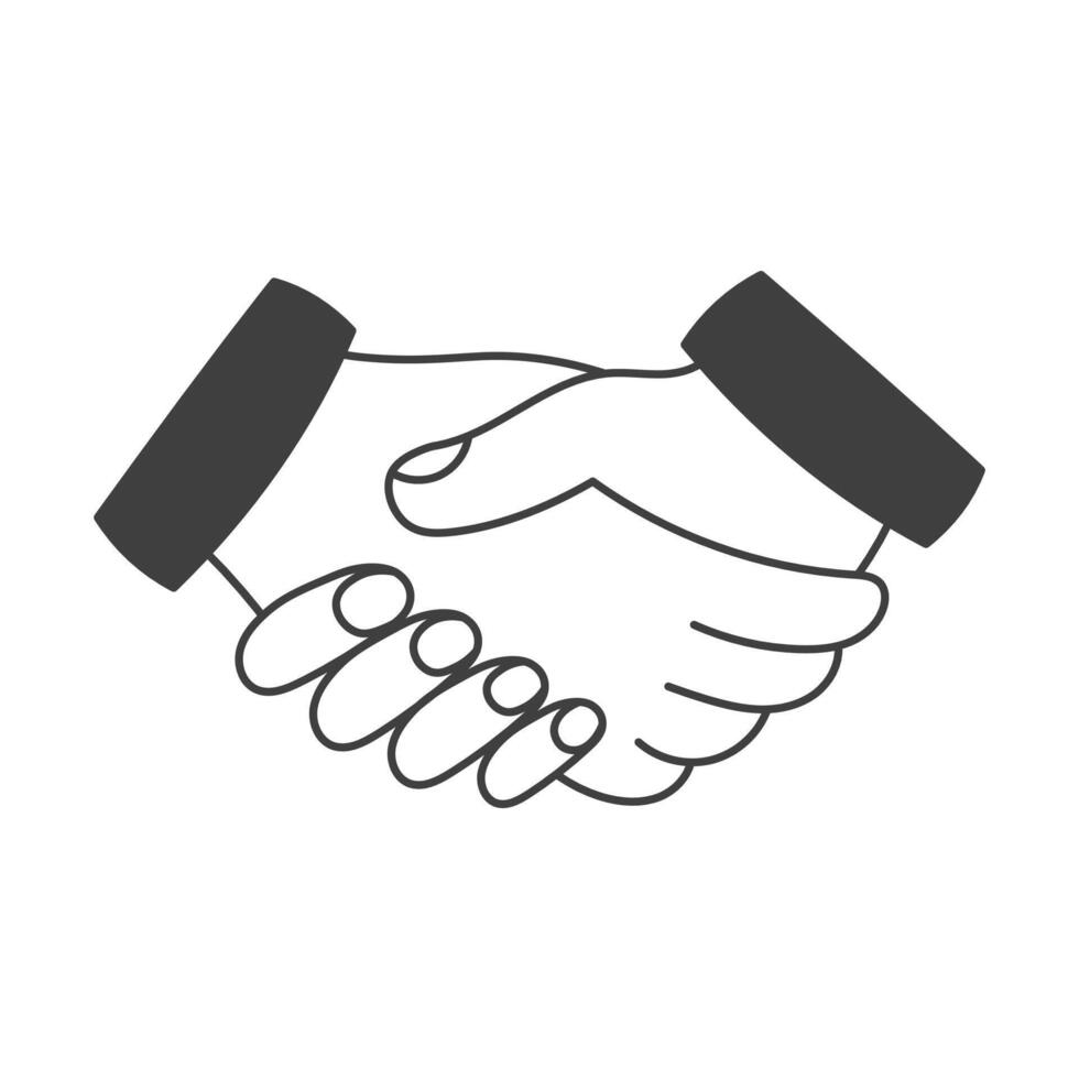 Handshake line icon vector