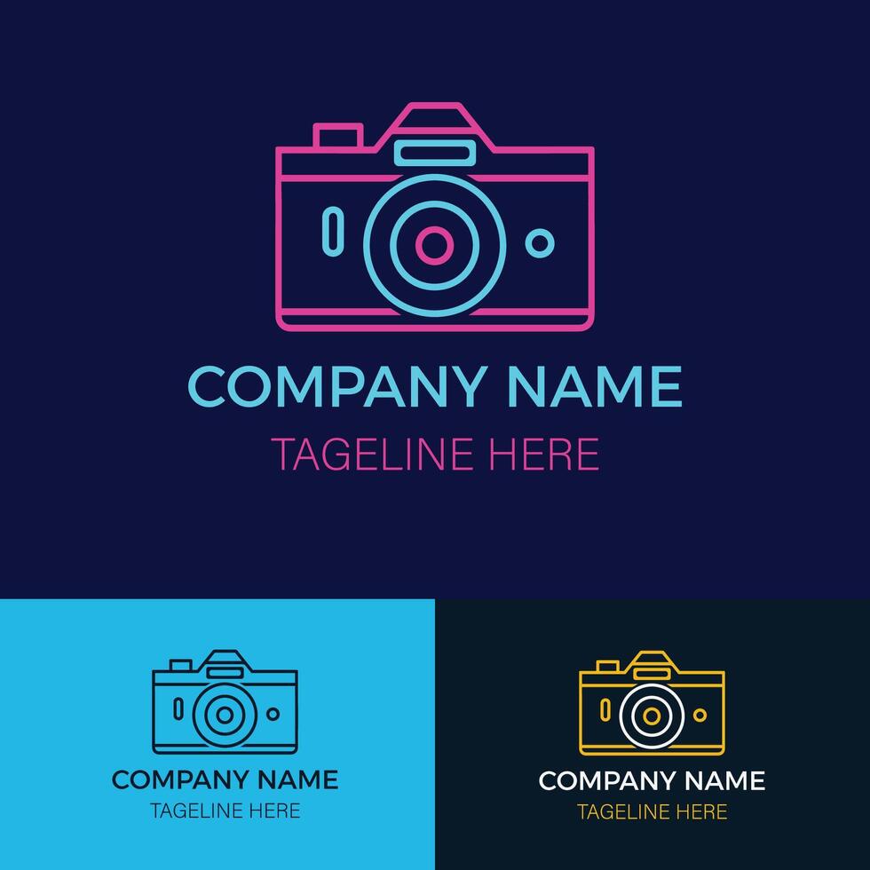 Camera lens logo Template Design vector