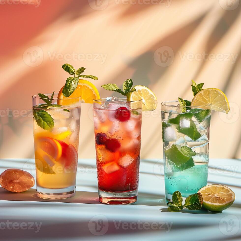 Refreshing summer drinks. photo