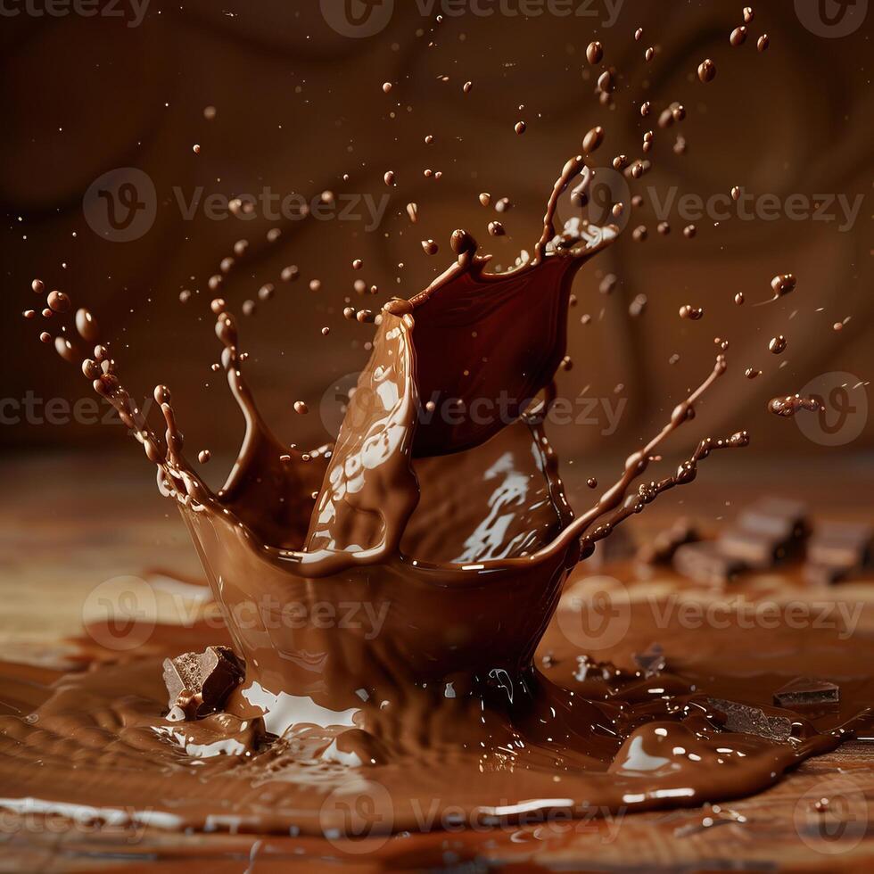 Rich and delicious chocolate splash photo