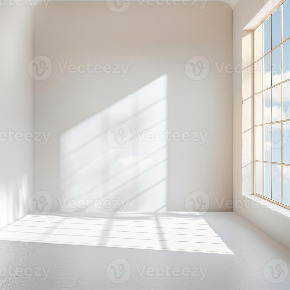 empty room with a large window photo