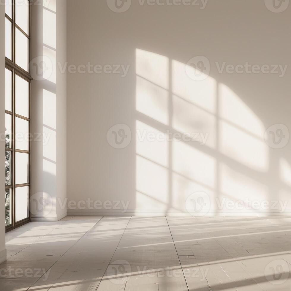 empty room with a large window photo